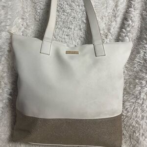 Jimmy Choo Parfums Large Tote Bag synthetic White &Gold Glitter accent